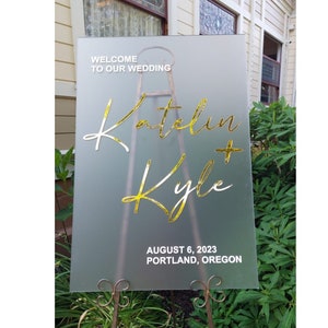 Wedding Welcome Sign Frosted welcome sign with 3d letters