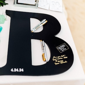 Acryl gepersonaliseerde eerste ondertekeningsbrief gast, acryl eerste letter voor decoratie huwelijkscadeau, grote eerste letter voor ondertekening