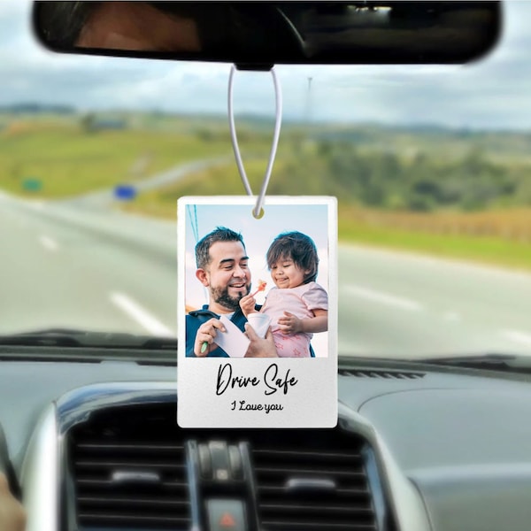 Personalized Photo Car Ornament Hanging Car Polaroid Any Image Driving Test Pass Gift Idea First Car Charm Gift, Christmas gift