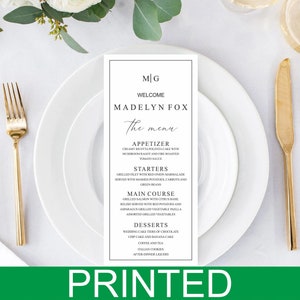 Papier-Menükarte, Tischkarte mit Luxus-Menü Minimalistische Menükarte aus Papier, Babyparty-Menü Elegantes Geburtstags-Menü, Party-Menü, Verlobungs-Menü