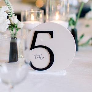 Round Table Number, White Circle 3 D Acrylic Table Numbers, Modern Table Numbers, Wedding Reception Table Numbers, Wedding Decoration
