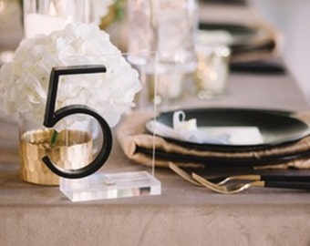 Black Acrylic Table Numbers, Acrylic Table Decoration, Large Acrylic Black and White Theme, Thick Acrylic Luxury Table Number Wedding Decor