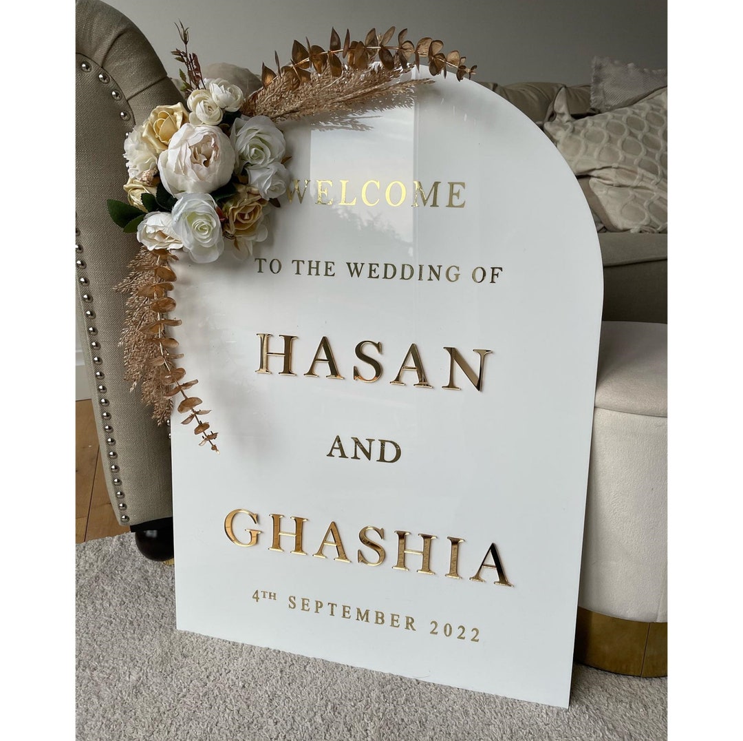 White Acrylic Welcome Wedding Sign, Milky White Acrylic Sheet, White ...