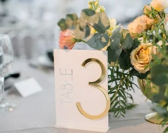 Placa de mesa grande em acrílico dourado, suporte personalizado 3D para números de mesa em acrílico, números de mesa para casamento, números de mesa para eventos, números de mesa em acrílico.