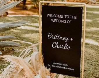 Acrylic Wedding Welcome Sign | Custom Wedding Sign | Personalized Ceremony Reception Decor | Modern Boho Rustic Wedding Sign