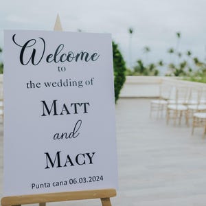 Wedding Welcome White Printed Acrylic Sign Welcome Wedding Sign Acrylic Wedding Signage Acrylic Wedding Sign Custom Wedding Signage