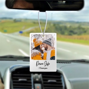 Personalized Photo Car Ornament Hanging Car Polaroid Any Image Driving Test Pass Gift Idea First Car Charm Gift, Christmas gift
