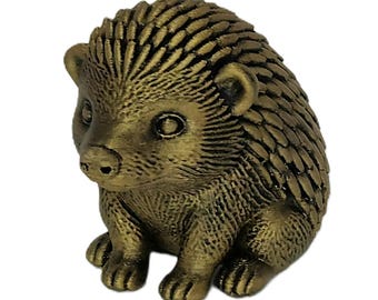 Hedgehog Sitting Ornament.  Designed In House.  Bronze Burnished Finish.