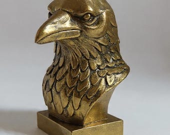 Busto de cuervo - Acabado bruñido con escamas de cera de bronce