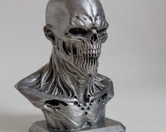 Busto de terror no muerto - Acabado en cromo plateado bruñido