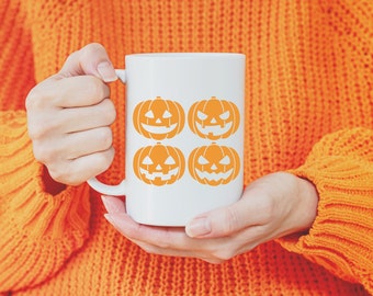 Halloween Jack-o'-lantern mug, Pumpkin Mug, Coffee Mug, Spooky Mug, Fall mug, Pumpkin Spice mug, Halloween gift, fall gift