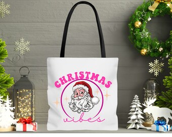 Christmas Vibes tote bag, Teacher bag, Everyday bag, Women's Bag, Tote bag for school, Work bag, Shopping bag