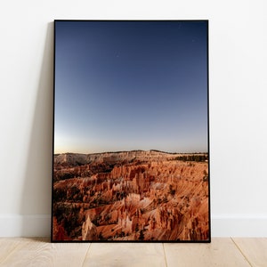 Bryce Canyon National Park Early Morning Stars - Landscape Poster Print - Multiple Sizes | NO FRAME