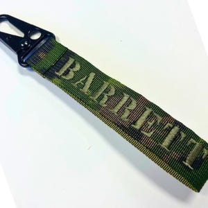 Custom Personalized Name Canada Canadian Military Army Camouflage Camo Embroidered Keychain Strap Carabiner Snap Hook Belt Loop Strap