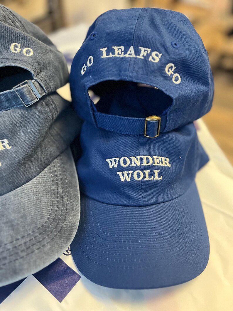 WONDER WOLL Cappello da papà Joseph Woll Toronto Maple Leafs Vintage Wash, unisex, ricamato, con berretto, per adulti, fan dei Leafs, Go Leafs Go Solid Blue