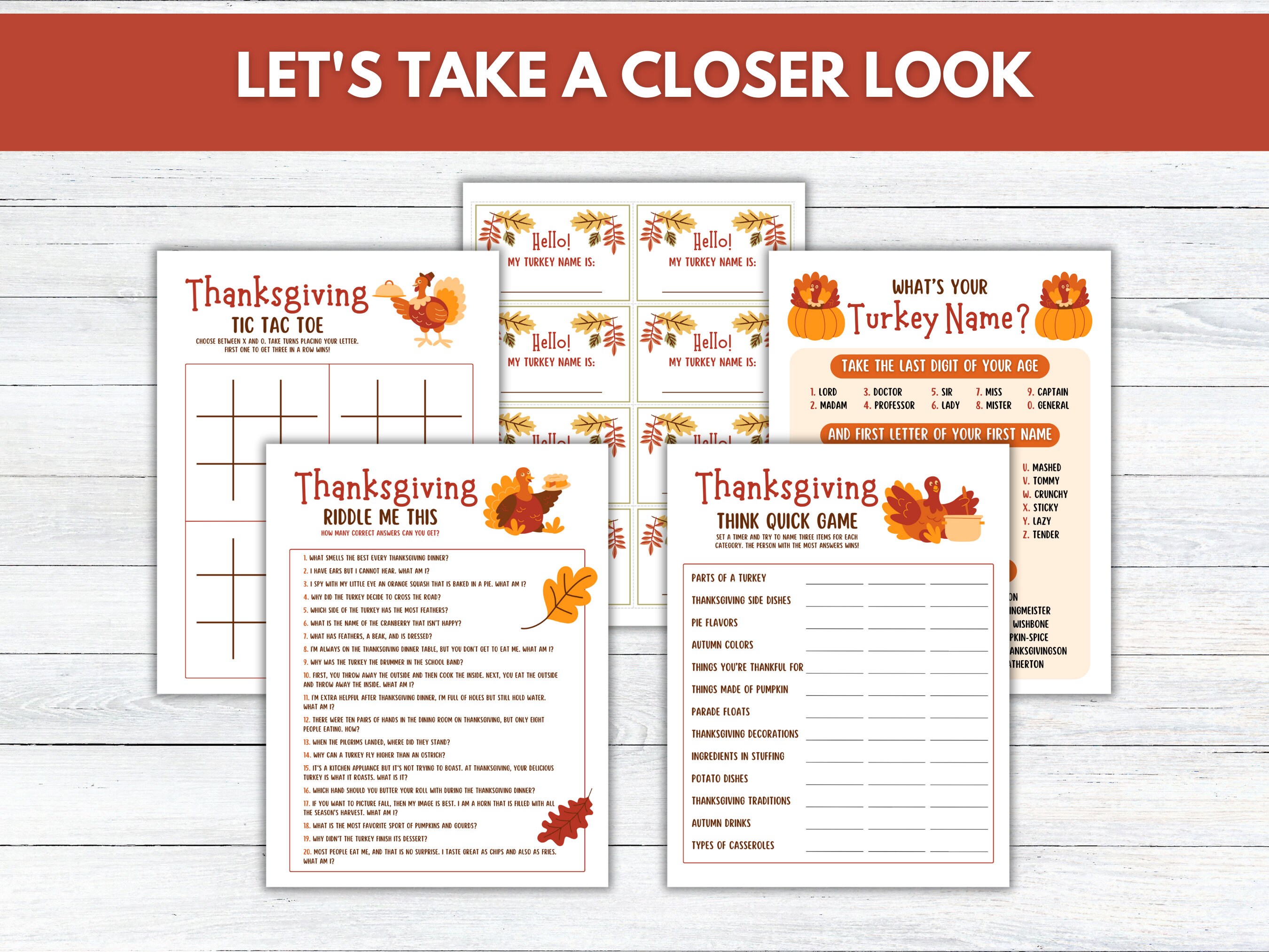 Thanksgiving Games Bundle, Printable Family Thanksgiving Party Games ...
