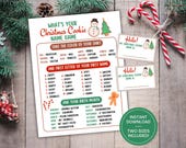 What's Your Christmas Cookie Name Game + Name Tags, Christmas Cookie Exchange, Christmas Cookie Decorating Party, Cookie Swap, Baking Party