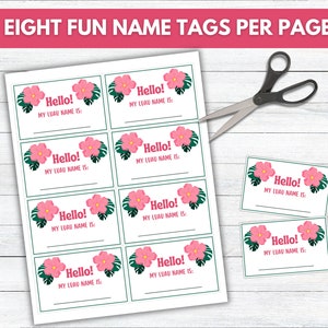 What's Your Luau Name Game With Name Tags, Hawaiian Party Game ...