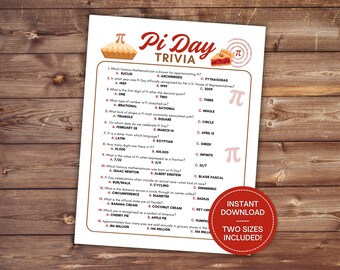 PI Day Trivia Spiel, Pi Day Party Idee, Pi Day Arbeitsblatt, Pi Day Ideen für Jugendliche und Erwachsene, lustige PI Day Aktivität für Mathelehrer