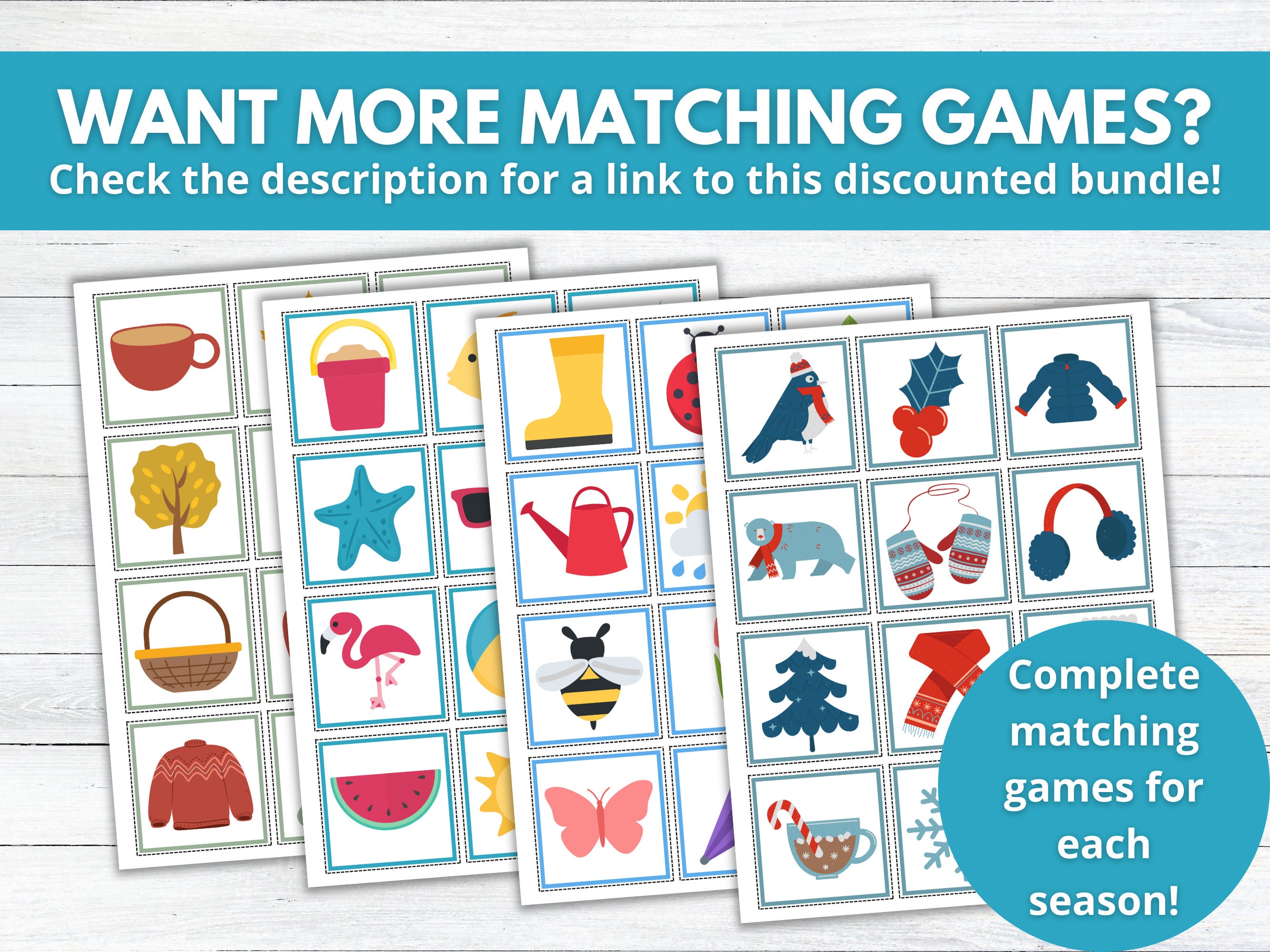Spring Matching Game Printable, Spring Memory Game, Preschool Activity ...