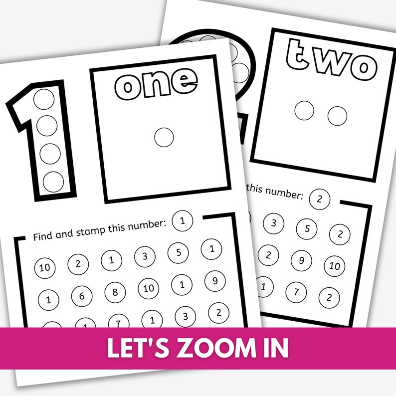 Dot Marker Numbers Printable Dab Marker Number Activity Dot - Etsy