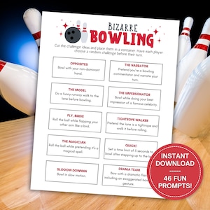 Bowling-Challenge-Spiel, Bizarres Bowling, 46 lustige Wege zum Bowlen, Bowling-Partyspiel, Bowling-Partyspiel, Bowling-Geburtstagsspiel, Bowlingspiel