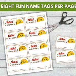 What's Your Taco Name Game With Name Tags, Taco Party Game, Mexican ...
