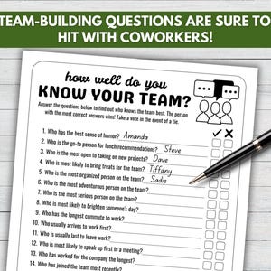 How Well Do You Know Your Team - Team building game in two sizes: US Letter and A4. Two-per-page option included in each size.
