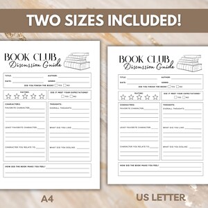 Book Club Discussion Guide - US Letter, A4 sizes