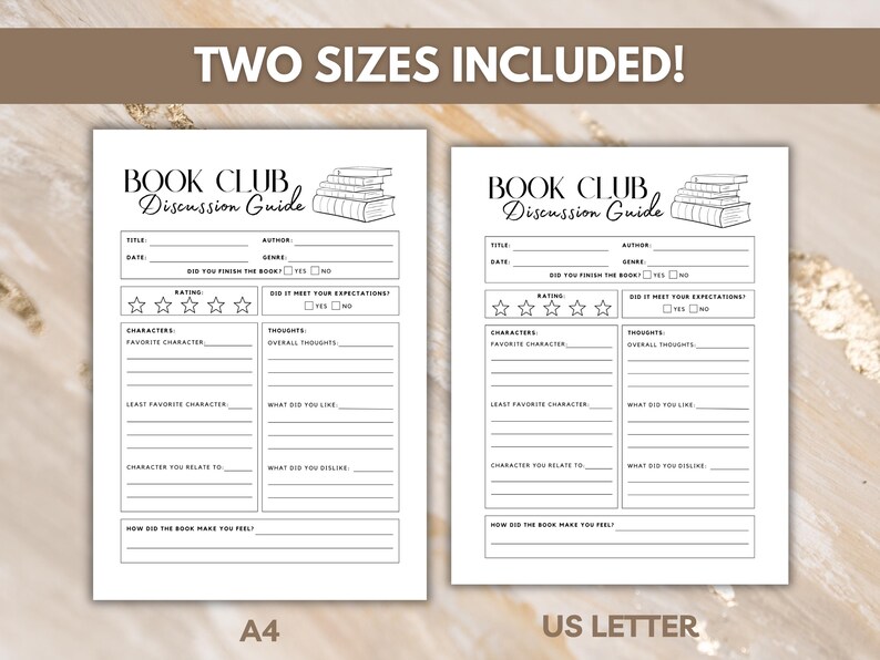 Book Club Discussion Guide - US Letter, A4 sizes