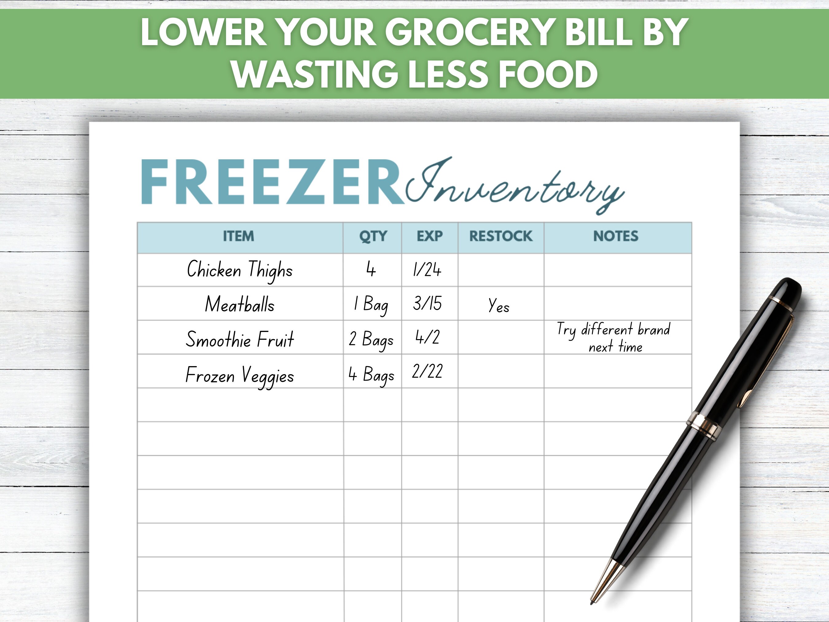 Fridge Inventory.pdf Kitchen Inventory Printable Bundle, Freezer and Fridge Inventory ...