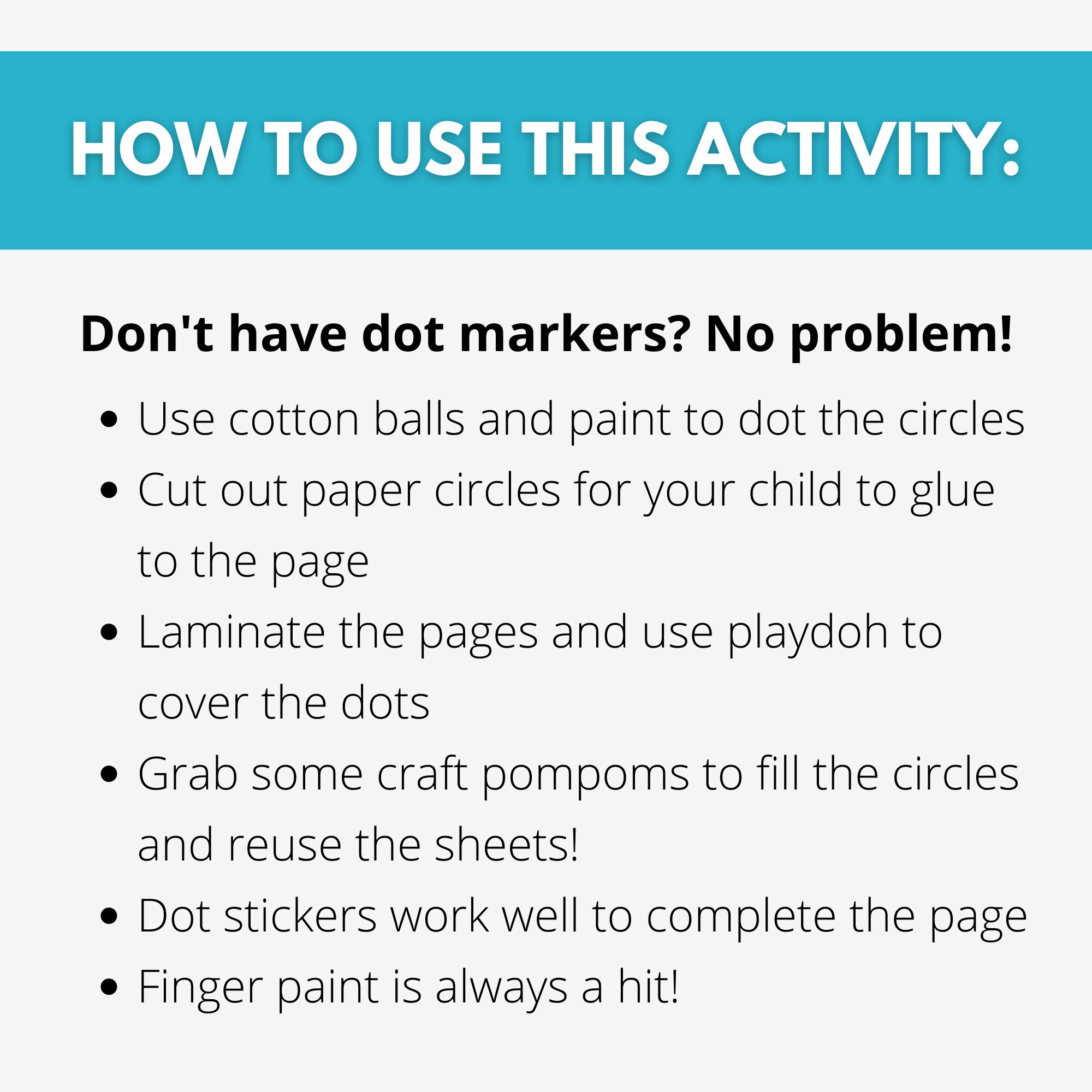 Dot Marker Letters & Numbers Printable, Dab Marker ABC and 123 Activity
