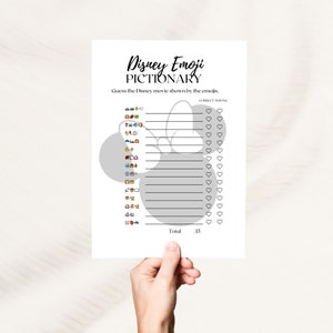 Princess Movie Emoji Pictionary | Hen Bachelorette Party | Party Game for Adults and Kids | Instant Digital Download | Mickey Minnie