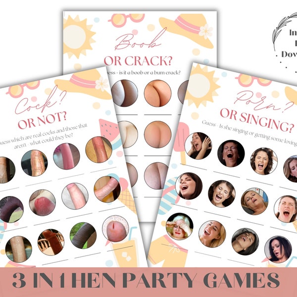 Summer Hen Party Game Rude Bundle | Cock or Not? Porn or Singing? Boob or Bum? | Bachelorette Party | Naughty Cheeky Penis | Lesbian