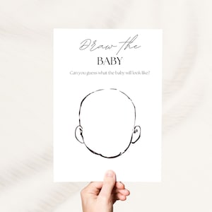 Draw the Baby Game | Baby Shower Game | Digital and Printable | Minimalist Baby Shower | Gender Neutral