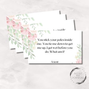 Rude riddles hen party game | Bachelorette funny rude games | Drinking game | Floral hen