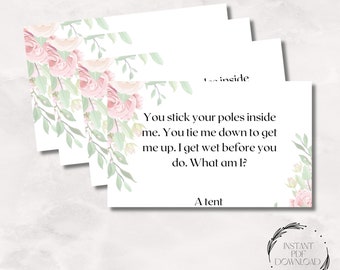 Rude riddles hen party game | Bachelorette funny rude games | Drinking game | Floral hen