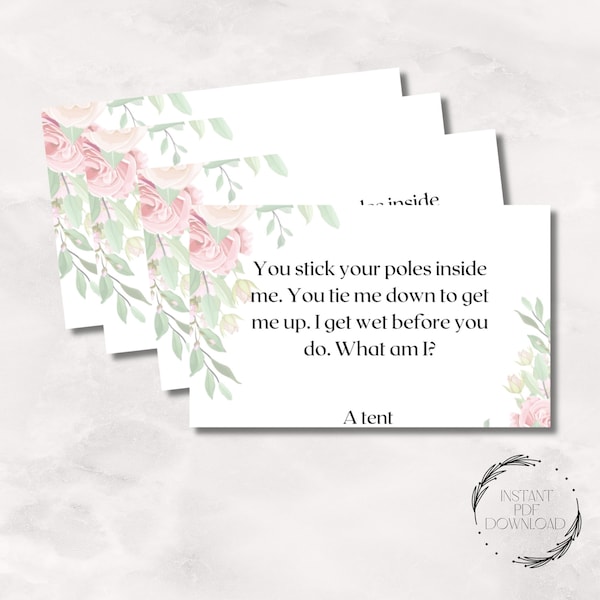 Rude riddles hen party game | Bachelorette funny rude games | Drinking game | Floral hen