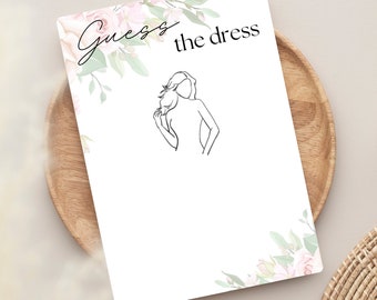 Guess the Dress | Hen Party Game | Digital and Printable | Elegant Floral Design | Bachelorette Party Game | Bridal Shower | Bride to Be