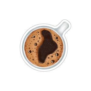 Coffee Mug Sticker, Caffeine Sticker, Cafe Sticker, Laptop Sticker, Water Bottle Sticker, Latte Sticker, Espresso Sticker