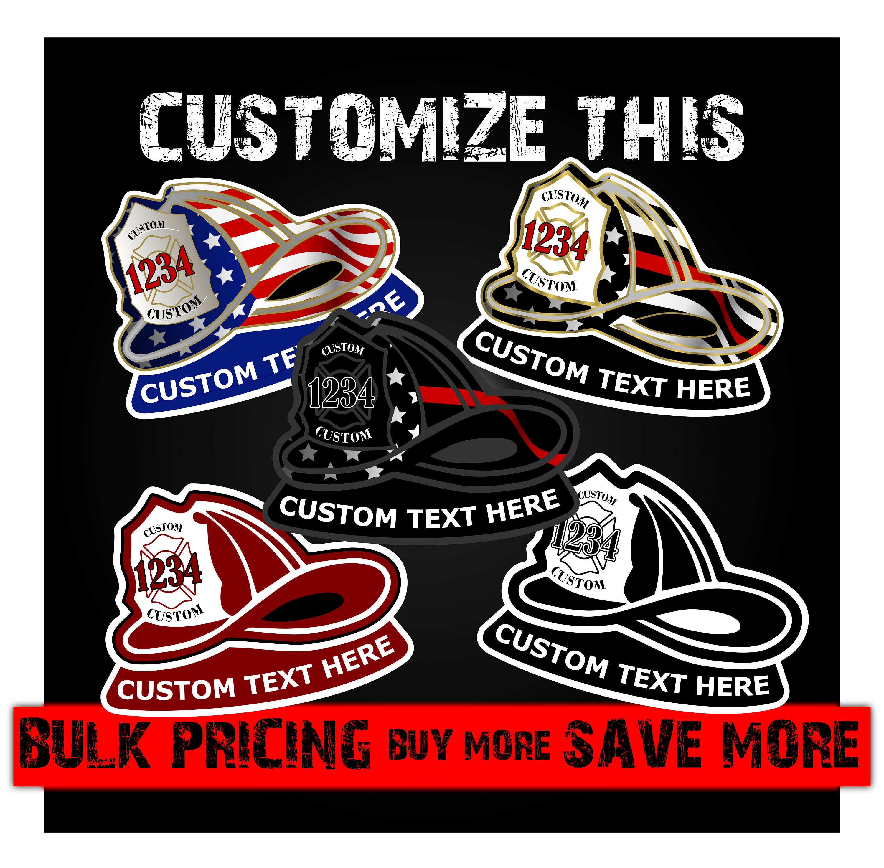 Custom Firefighter Helmet Decal Firefighter Sticker Car Etsy
