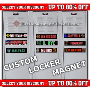 Firefighter Locker Magnet | Custom Rectangle | Firefighter Gift | Christmas | Fireman | Gear Locker | Name Tag Plate