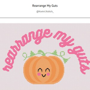 Rearrange My Guts Halloween Cross Stitch Pattern