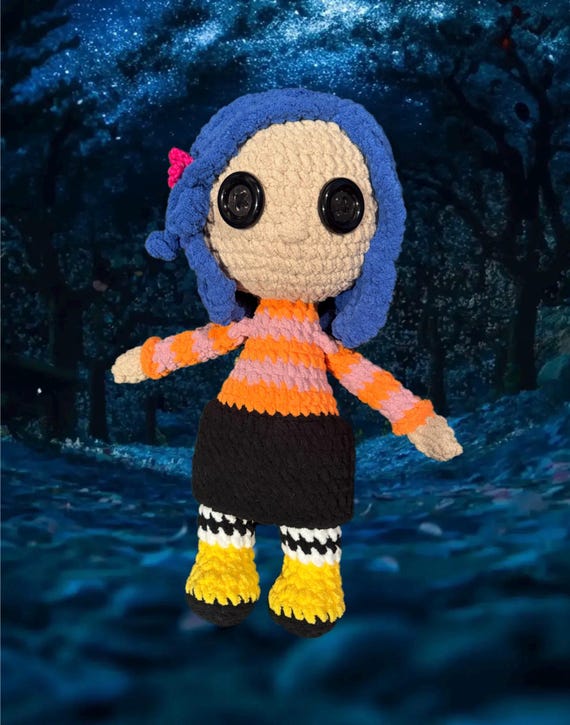 Coraline Button Eyed Crochet Amigurumi Doll