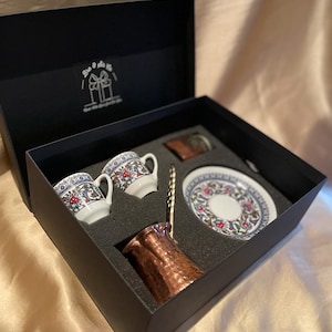 Turkish Coffee Set with Traditional Pattern // Expresso Set // Coffeepot (optional) // Valentine's Day Gift