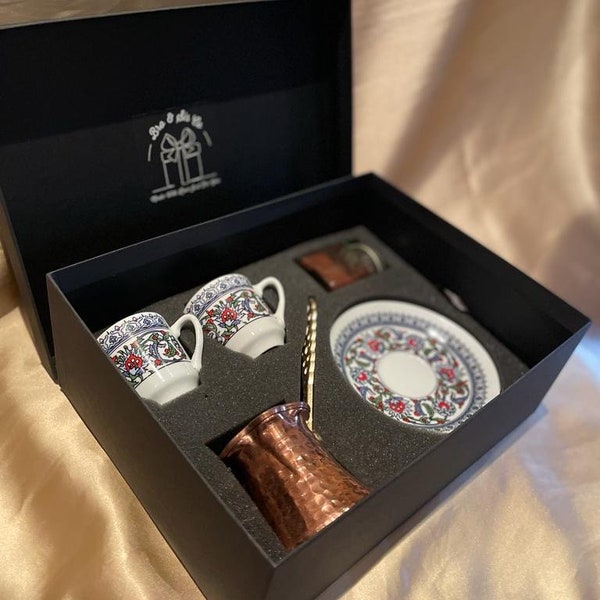 Turkish Coffee Set with Traditional Pattern // Expresso Set // Coffeepot (optional) // Personel Gift