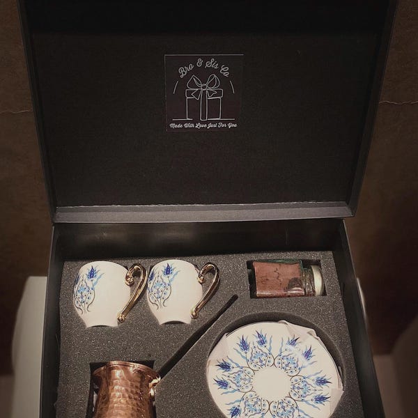 Iznik Unique Turkish Coffee Set // Expresso Set // Coffeepot (optional) // Personel Gift