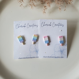 Handmade Polymer Clay Popsicle Studs: Hypoallergenic Earrings