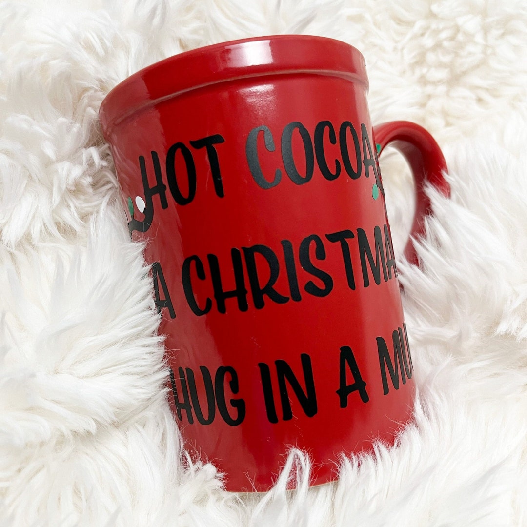 Red Christmas Mug Merry Christmas Mug Gift Holiday Lights Gift Etsy