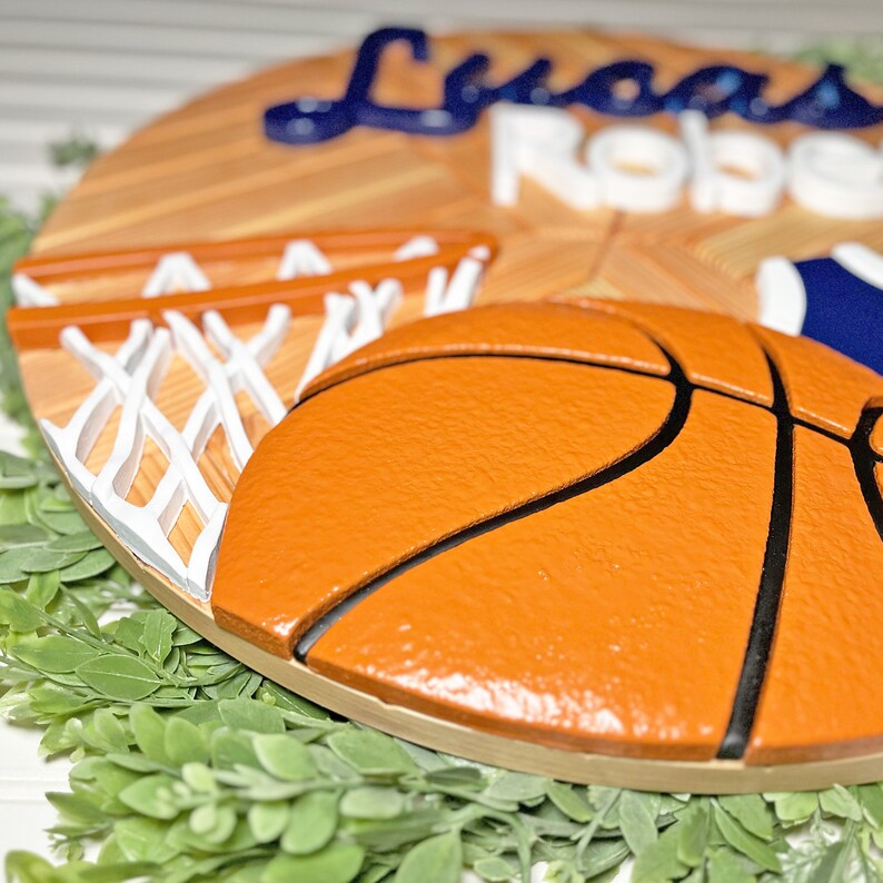 Custom Basketball Theme Name Sign Boy Basketball Nursery Name Etsy